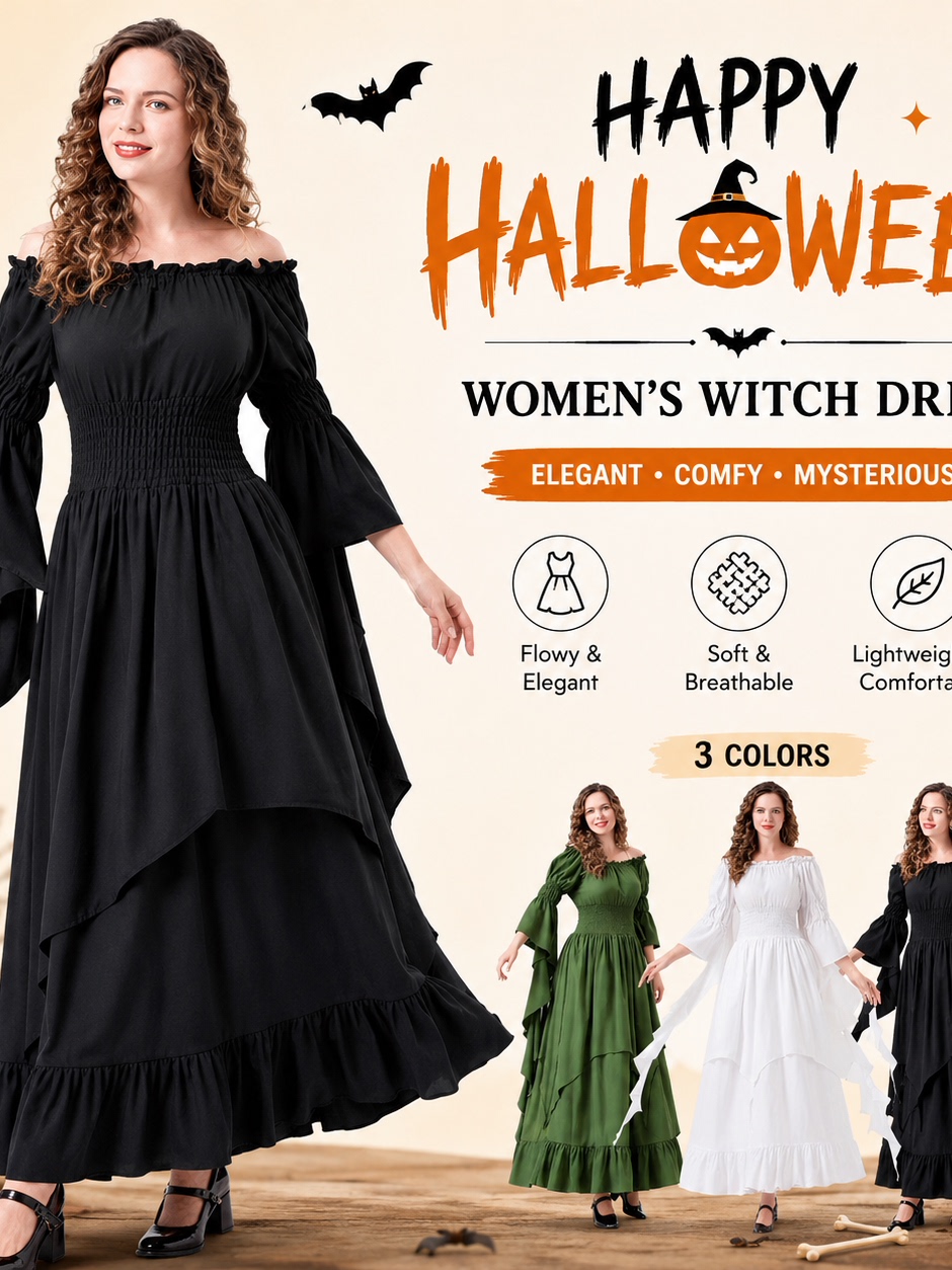 Ethnic Fashion Trends 2026 - Halloween Medieval Dance Dress Long Gown