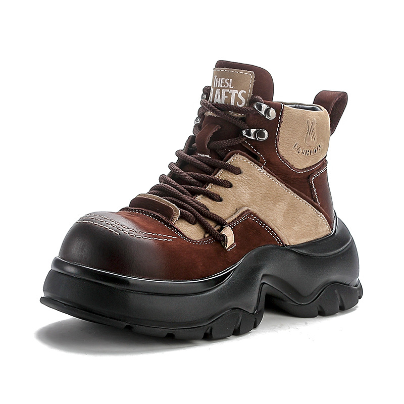 Ethnic Fashion In - 6cm Genuine Leather Wedge Fashion Boots