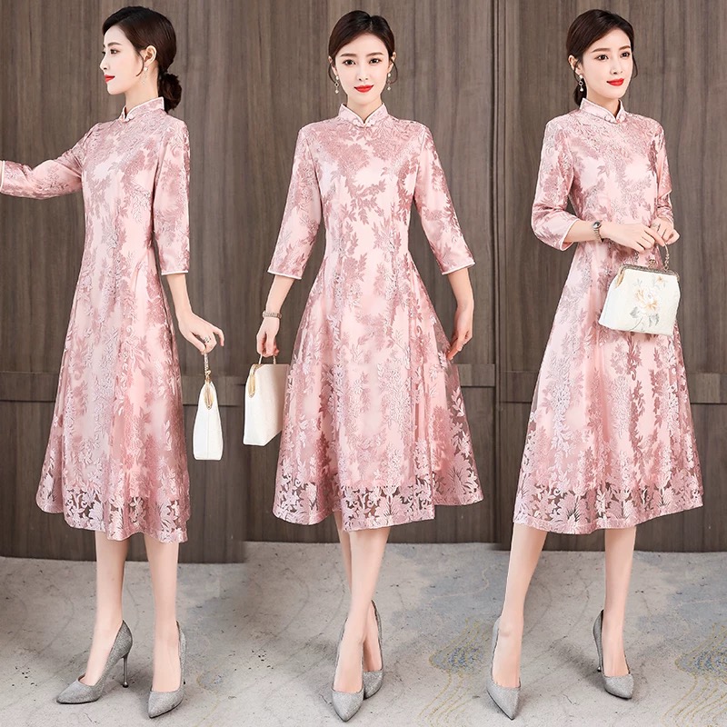 Elegant Women Aodai Vietnam Ch - Ao Dai Vietnam Dress 评论和价格