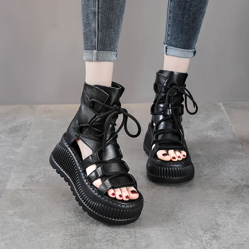 8CM Ethnic Cow Genuine Leather - Ethnic Modern Fashion 评论和价格