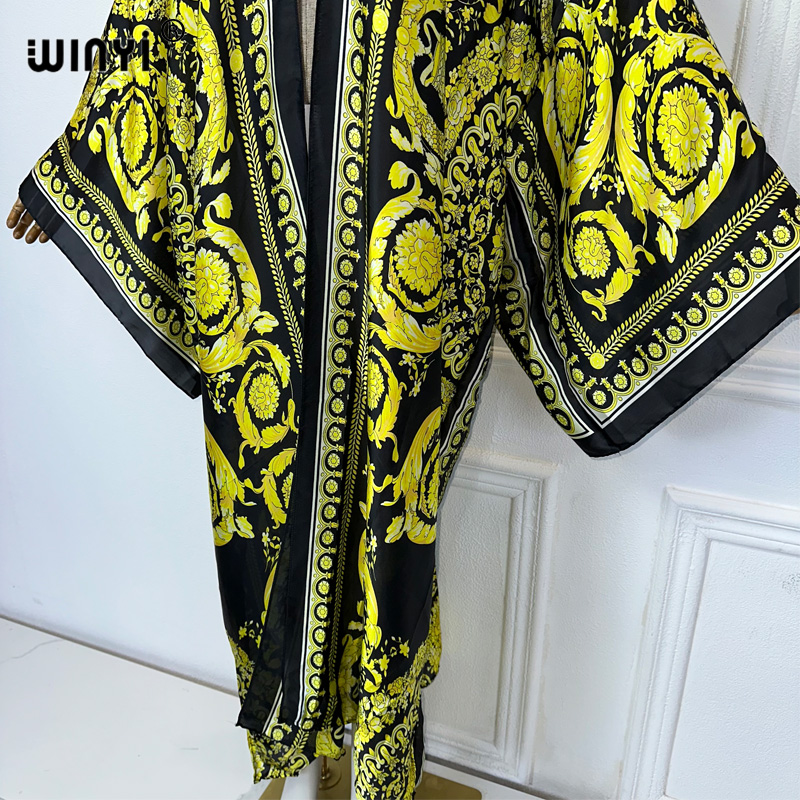 WINYI Africa boho print Kimono - Kaftan Women Boho 评论和价格