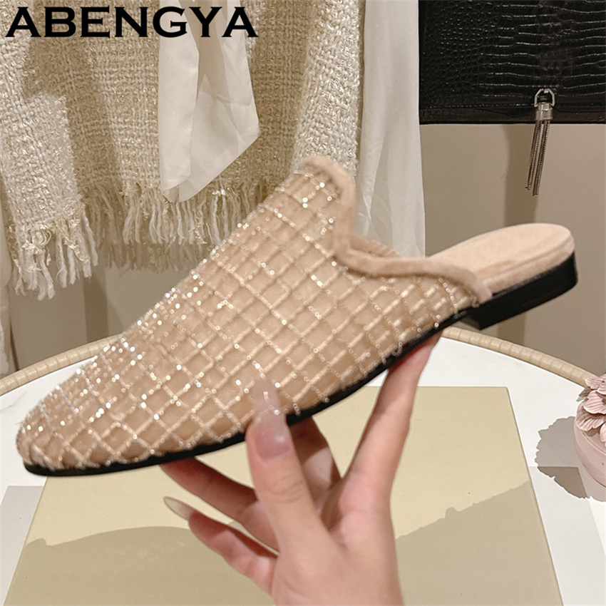 Shiny Lace Mesh Round Toe Flat - Ethnic Fashion In 评论和价格