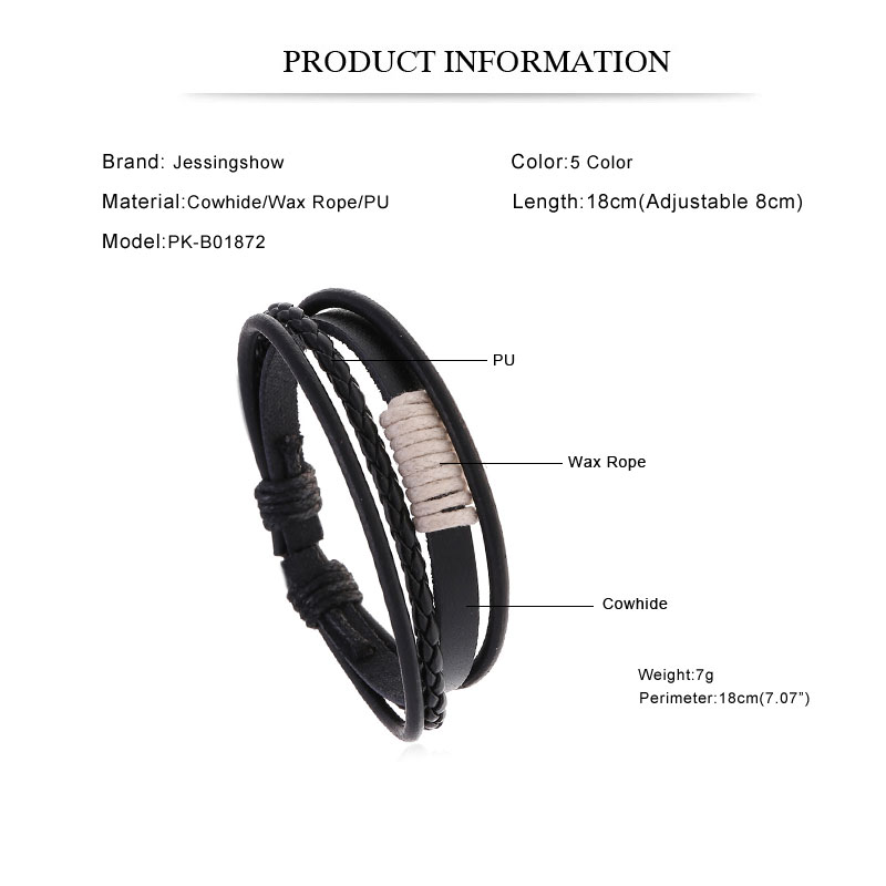 2025 Leather Bracelet Men Bang - Ethnic Fashion Pk 评论和价格