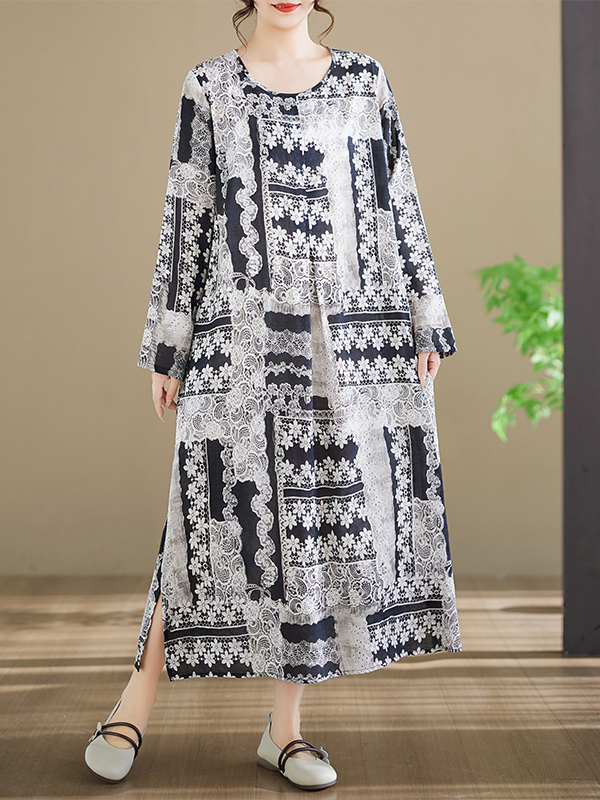 Long Sleeve Cotton Printed Dre - Ethnic Fashion Walk 评论和价格