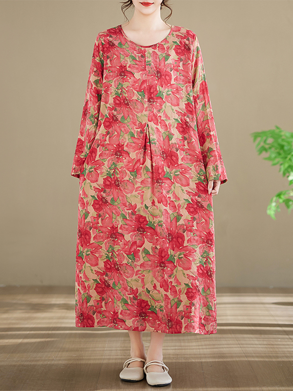 Long Sleeve Cotton Printed Dre - Ethnic Fashion Walk 评论和价格