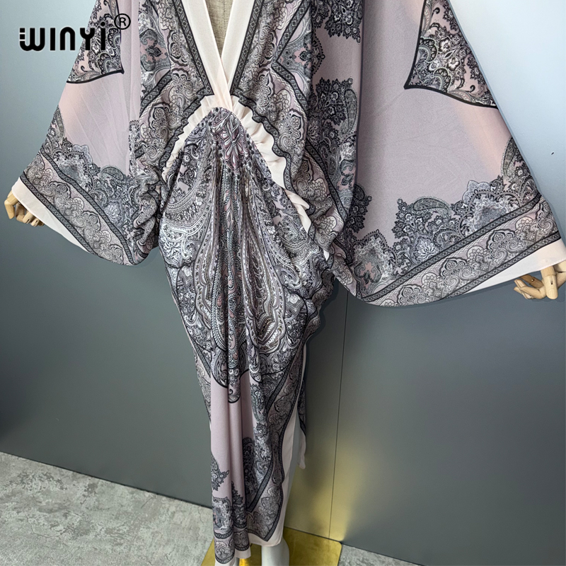 WINYI V-neck Sexy Dress Arabic - Kaftan Women Boho 评论和价格