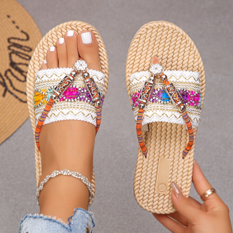 Women Slippers Outdoor Handwov - Ethnic Modern Fashion 评论和价格