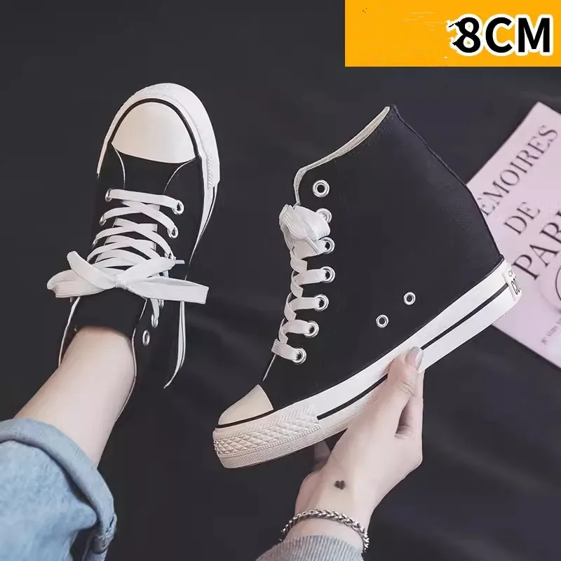 High 8cm Platform Canvas Shoes - Ethnic Modern Fashion 评论和价格