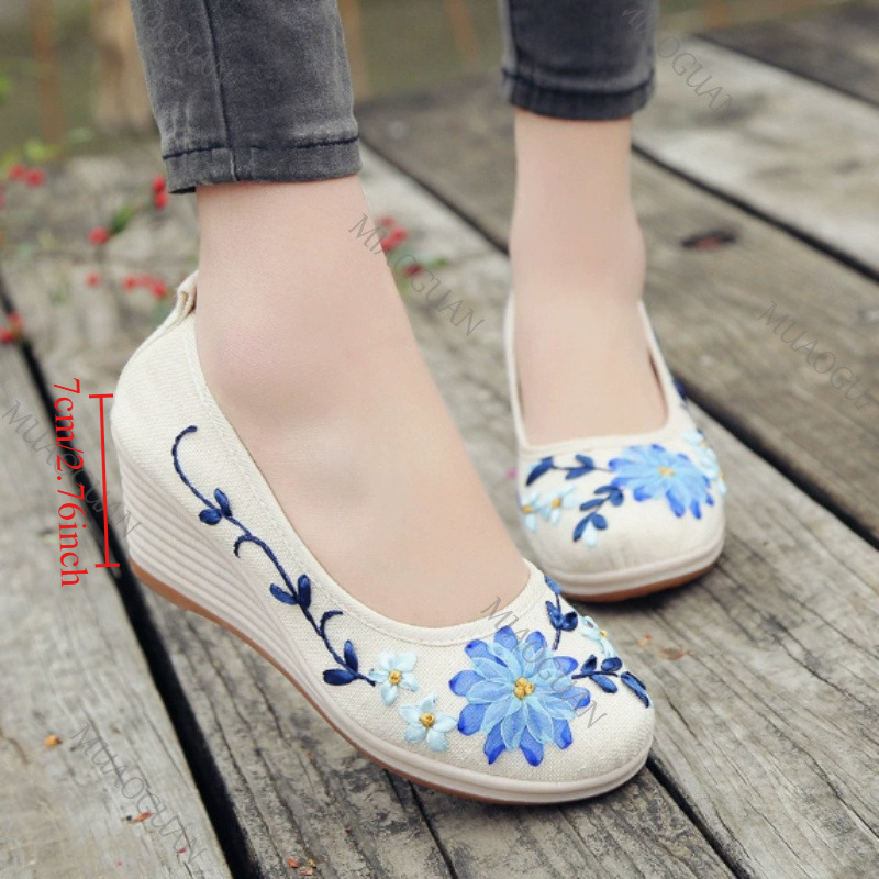 Embroidered Women Comfort Wedg - Ethnic Fashion In 评论和价格