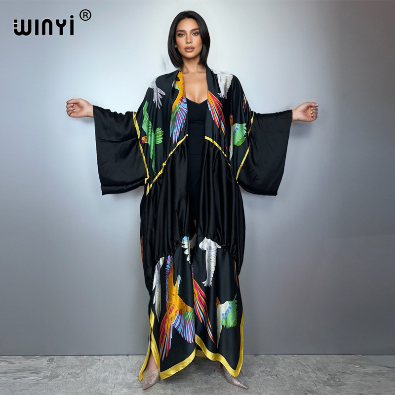 WINYI print boho kimono maxi b - Kaftan Women Boho 评论和价格
