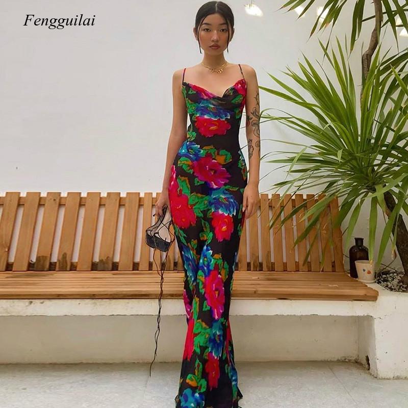 Floral Print Summer Spaghetti  - Kaftan Women Boho 评论和价格