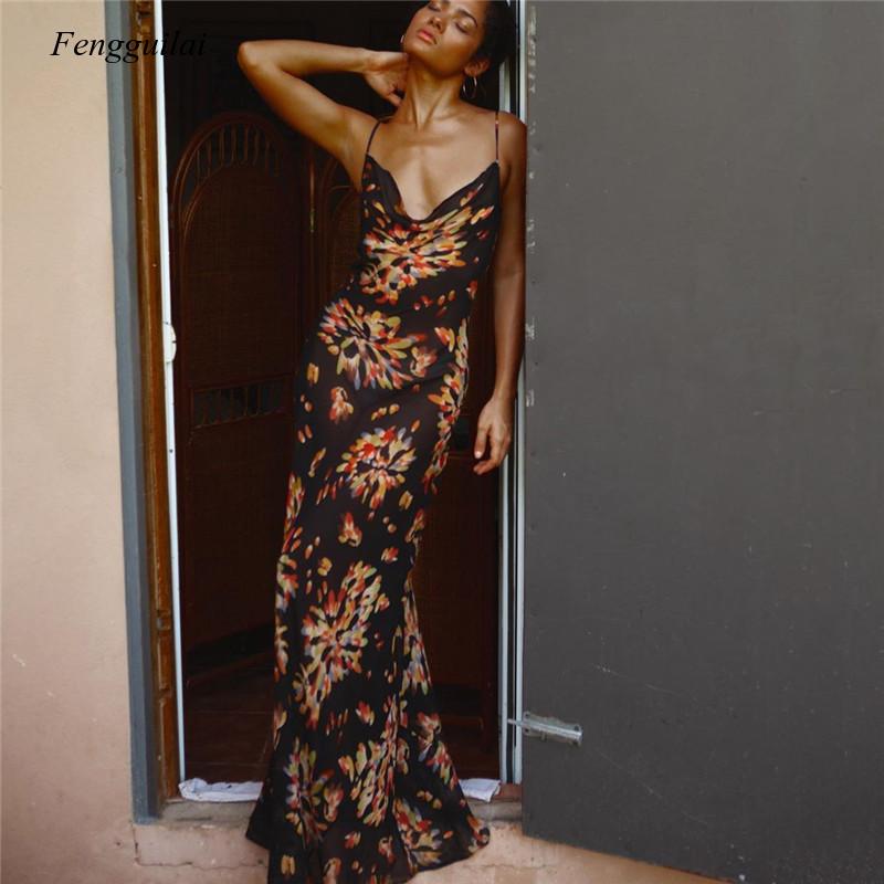 Floral Print Summer Spaghetti  - Kaftan Women Boho 评论和价格