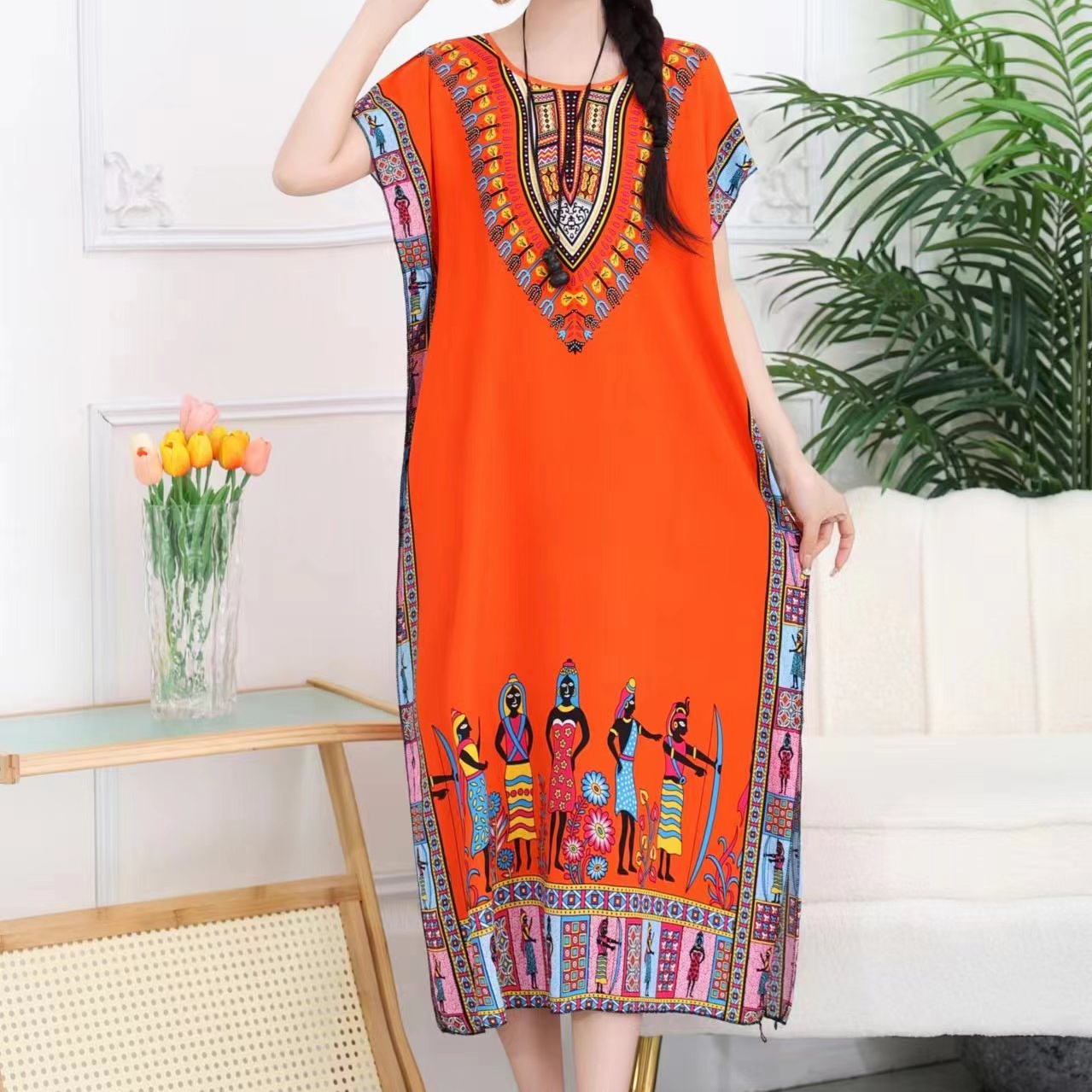 Casual Elegant Bohemian Printe - Ethnic Boho Fashion 评论和价格