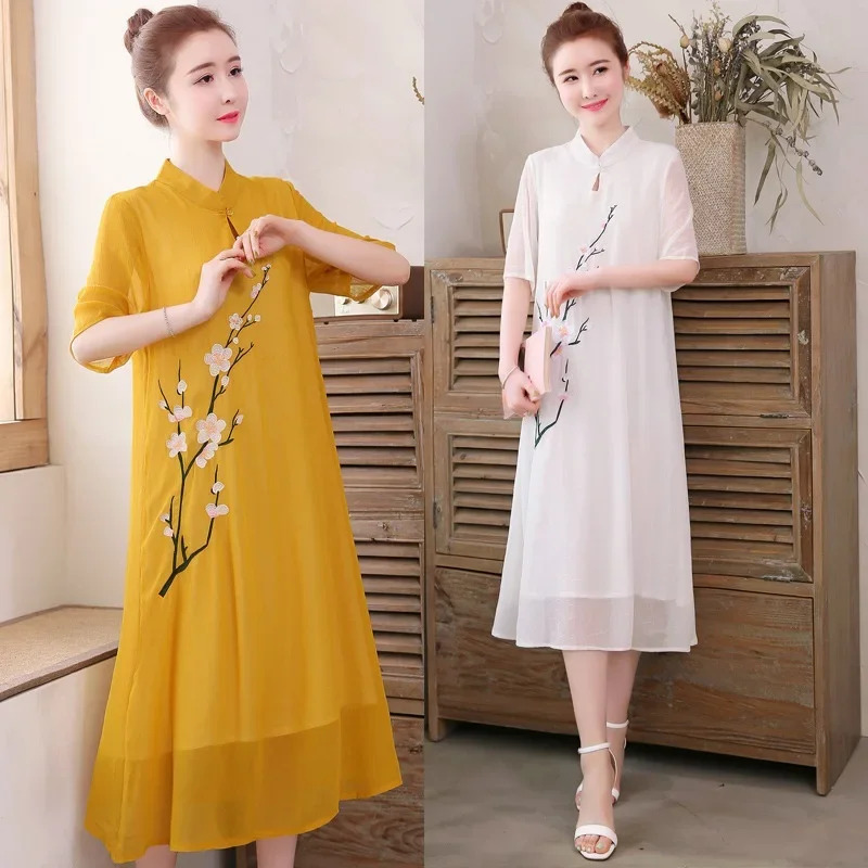 White Chinese Qipao Cheongsam  - Ao Dai Vietnam Dress 评论和价格