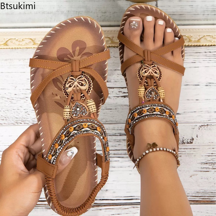 Women Bohemian Sandals Outdoor - Ethnic Fashion In 评论和价格