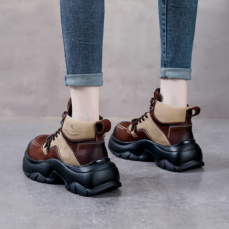 6cm Genuine Leather Wedge Fash - Ethnic Fashion In 评论和价格